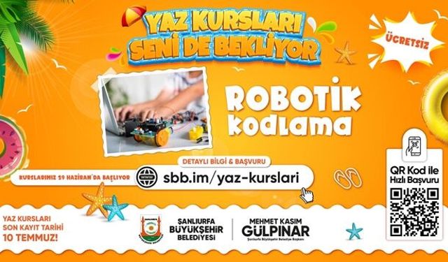 BÜYÜKŞEHİR’DEN ÇOCUKLAR VE GENÇLERE ÜCRETSİZ YAZ KURSU MÜJDESİ