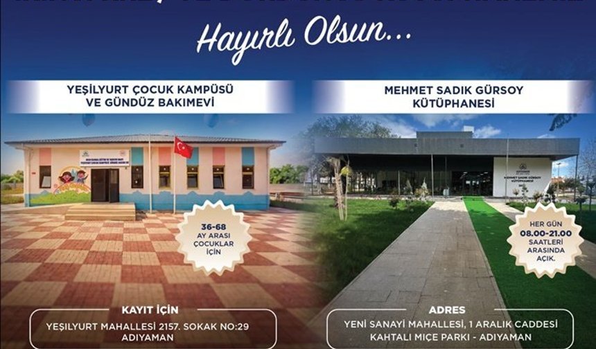 Adıyaman belediyesi yeni hizmetlerini duyurdu