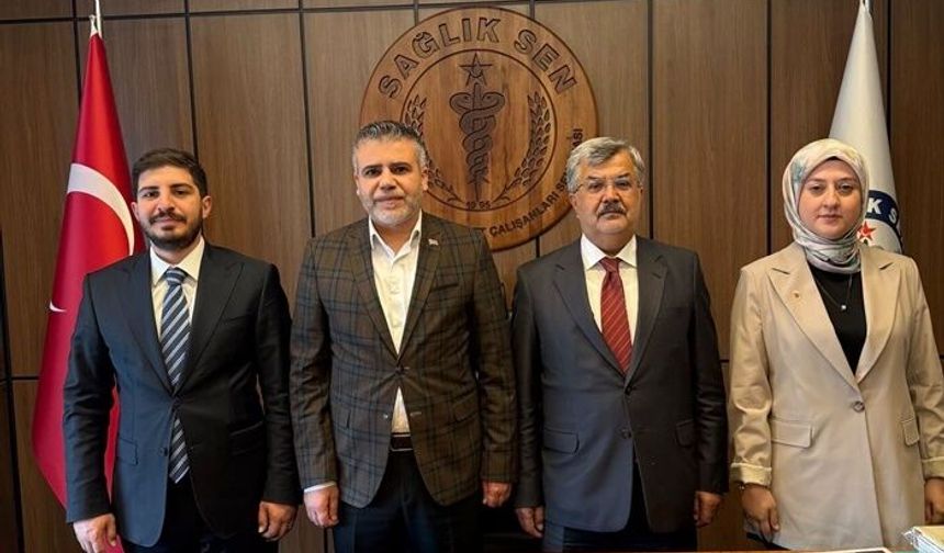 AK PARTİ HEYETİNDEN SAĞLIK-SEN GENEL MERKEZİNE ZİYARET