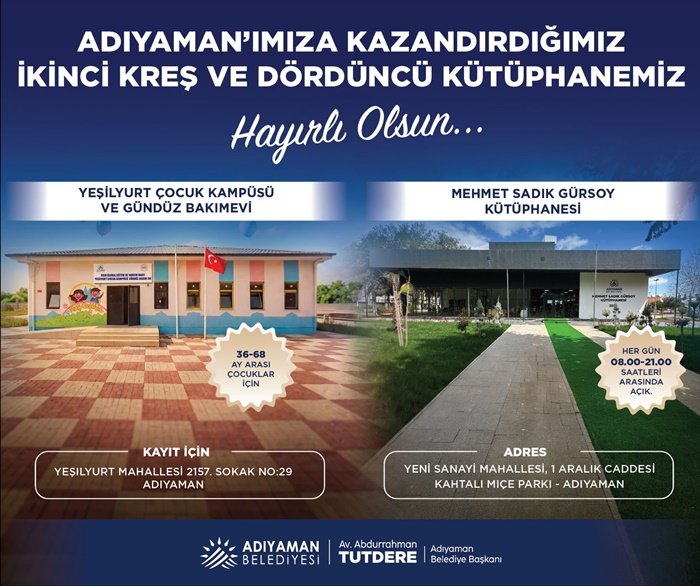 Adıyaman belediyesi yeni hizmetlerini duyurdu